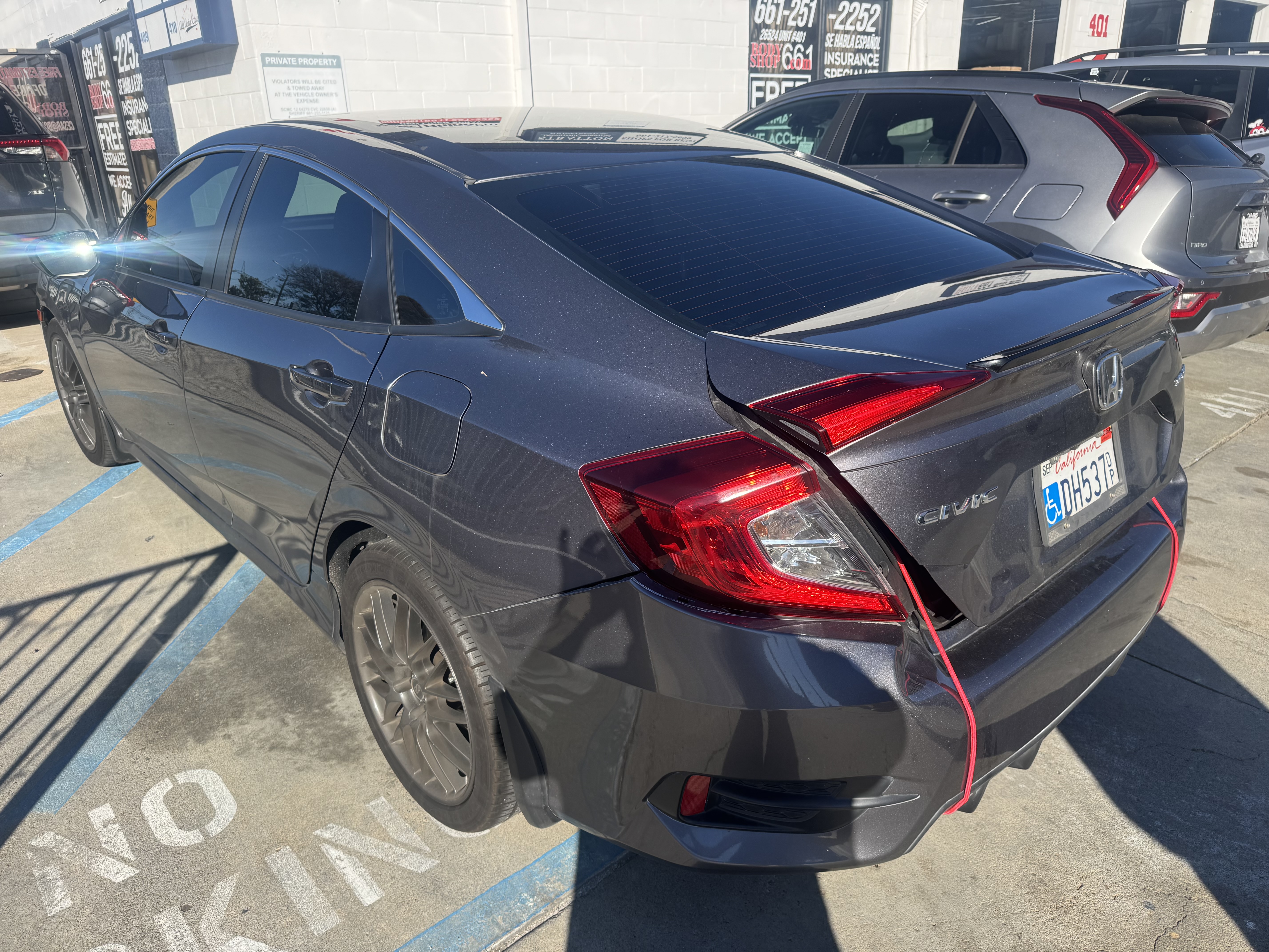 Honda, Civic Rear end damage - BodyShop661 Santa Clarita professional auto body repair and collision work