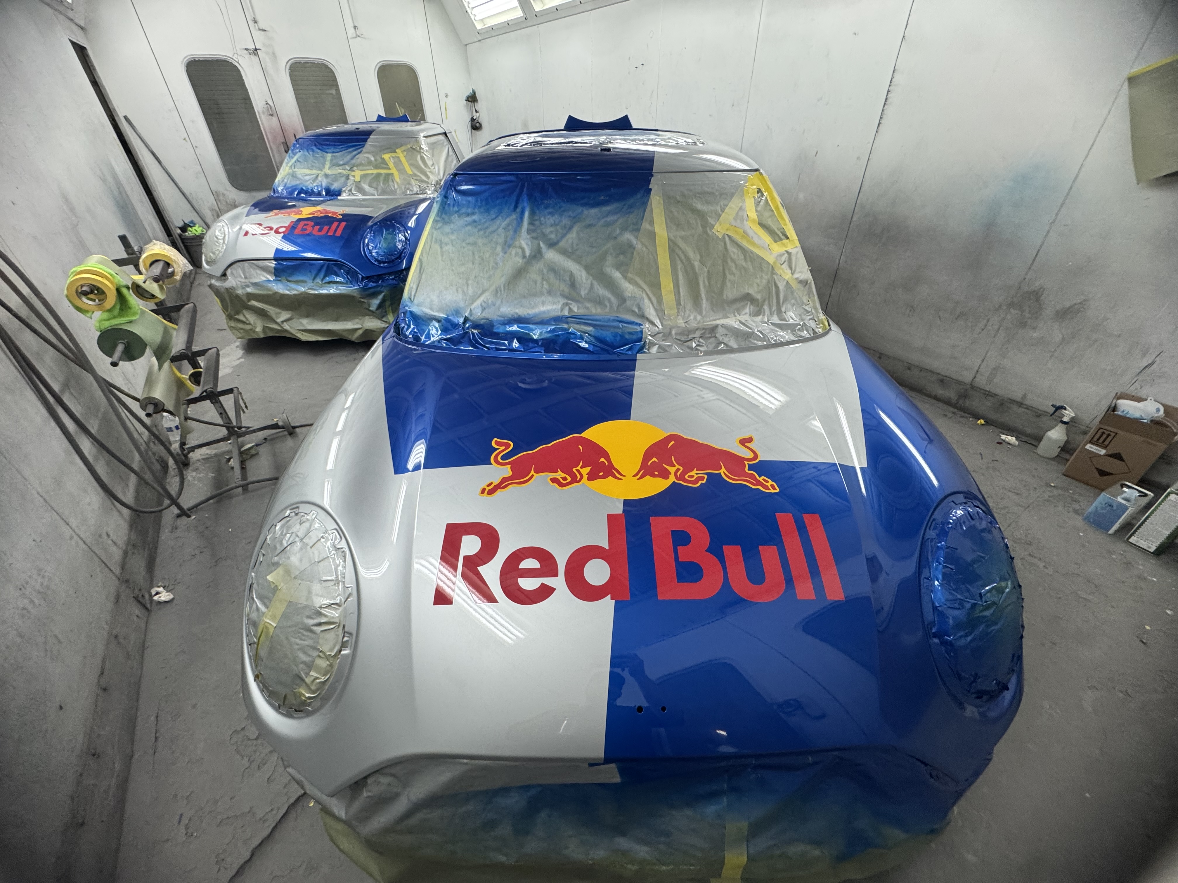 Painting, Red Bull, Mini Cooper - BodyShop661 Santa Clarita professional auto body repair and collision work